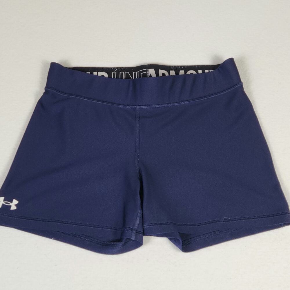 Under Armour Compression Shorts Training Navy Gym Women’s Size L EUC